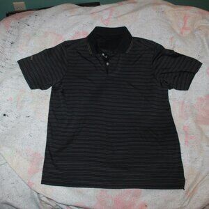 Callaway Men's Black Striped Short Sleeve Polo Shirt